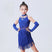 Blue / XS - Girls Fringe Dress – Latin Tassel Tango Dance Dresses for Kids, Ideal for Salsa Performance & Ballroom Competition