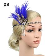 Flapper Feather Headband - 1920s Gatsby Dance Rhinestone Hair Accessories for Masquerades DancerInn