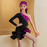Girls Leopard Print Dress with Fringe for Dance: Latin, Ballroom, Tango, Salsa, Rumba, Samba - DancerInn Girls Latin Dress - 33178817495223 - 33178817495223