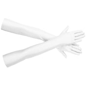 Long Black Opera Gloves - Vintage Ladies Elbow Length Dancing Gloves for Sun Protection & Driving - DancerInn white Women Dance Accessories
