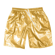 Mens Metallic Shorts - Shiny Rave Shorts Men with Sequin, Elastic Waist, and Pockets for Dance Performance - DancerInn 
