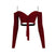 Burgundy Tops 1pc / XS - Girls Dance Sets with Long Sleeve Latina Shirt and Latin Dance Skirt for Chacha Samba Competition Performance
