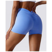 High Waist V-Back Scrunch Butt Yoga Shorts for Women Gym Cycling Fitness Activewear Tights - DancerInn