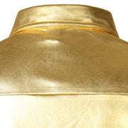 70s Disco Shirt Mens Performance Shirt – Shiny Sequin Long Sleeve Latin Ballroom Top for Party, Dance, Nightclub & Stage - DancerInn 