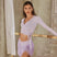 Viola / S - Top da ballo per donna - Top da ballo a maniche lunghe con scollo a V avvolgente e design allacciato per salsa latina, rumba e samba