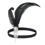 ‌1920s Gatsby Headband - Vintage Feather Dance Costume & Masquerade Hair Accessories for Party DancerInn