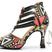 Suela de ante - Tacón de 10 cm / US 4,5/UE 34 - Zapatos de baile Zumba para mujer - Zapatos de salón con suela de gamuza sintética y estampado colorido para bailes latinos, jazz, salsa y bachata.