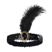 ‌1920s Gatsby Headband - Vintage Feather Dance Costume & Masquerade Hair Accessories for Party DancerInn