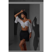 Off-Shoulder Latin Dance Tops for Women with Wide Sleeves Ergonomic Bra - DancerInn