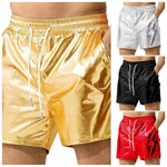Mens Metallic Shorts - Shiny Rave Shorts Men with Sequin, Elastic Waist, and Pockets for Dance Performance - DancerInn  - 32458850795703 - 32458850795703