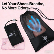 Pointe Shoe Bag - Breathable Mesh Canvas Drawstring Ballet Shoe Bag, Dance Bag for Shoes - DancerInn  Kids Dance Accessories