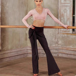 Latina Flared Pants - Women's Flare Dance Pants with High Waist Stretch Fabric for Yoga, Pilates, Belly Dancing - DancerInn  - 33954404860087 - 33954404860087