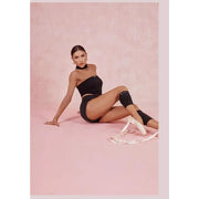 Women's Latin Dance Practice Top with Strapless Collar Breathable Elastic Fabric Built-In Bra - DancerInn