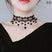 A8 - Gothic Choker Necklace - Vintage Black Collar Choker Necklace for Holiday Party Beaded Necklaces Jewelry