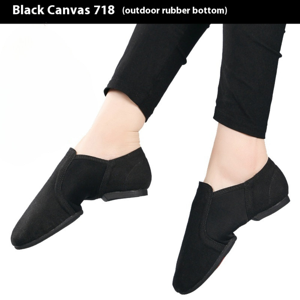 Soft Sole Dance Shoes Black Canvas, Guy Ballet Shoes | DancerInn