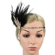 Flapper Feather Headband - 1920s Gatsby Dance Rhinestone Hair Accessories for Masquerades DancerInn
