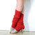 rot / One size - Ballett-Beinwärmer – weich gestrickte Tanz-Beinwärmer für Ballett, Yoga, Fitnessstudio, Stiefelmanschetten, Fußmanschetten