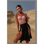 High Slit Skirt Black Latin Skirt Fringe Wrap Stretch Breathable - 30841748979895 - 30841748979895