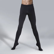 Ballet Tights for Men - Seamless Mens Footed Tights with Elastic Waistband Nylon Gym Training Dance Wear - DancerInn Black-XXXL