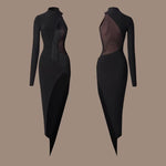 Latin Competition Dresses - High Slit Fringe Single Sleeve Dresses for the Dance with Underwear Salsa Samba Tango - DancerInn Latin Dance Dresses   - 34543770468535 - 34543770468535