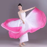Long Flowy Dance Skirts - Gradient Chiffon Long Ballet Skirt with Big Hem & Double Layer - DancerInn pink / L / 720° 36.69 - 34752267845815 - 34752267845815