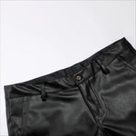 Mens Black Leather Shorts - Breathable PU Elastic Waist Hip Hop Biker Gym Dance & Clubwear Shorts for Sports and Party - 32484200775863 - 32484200775863