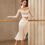 Midi Skirts Dance – Vintage Ruched Satin Latina Short Skirt for Salsa, Samba, Rumba Practice - DancerInn   - 34366298325175 - 34366298325175