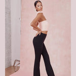 Black Dance Costume Leotard - Off Shoulder Camisole Dance Top with Choker Padded Bra for Latin Salsa Rumba Samba - DancerInn  - 34211072377015 - 34211072377015