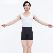 Male Ballet Shorts - Cotton Gym Shorts for Men Lightweight Breathable Elastic Slim Boxers for Athletic Fitness Performance Practice - DancerInn Black-3XL
