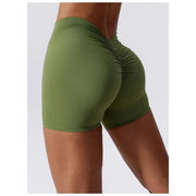 High Waist V-Back Scrunch Butt Yoga Shorts for Women Gym Cycling Fitness Activewear Tights - DancerInn