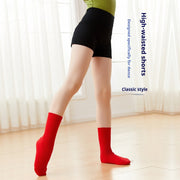 Girls Gymnastics Shorts - High Waisted Dance Shorts with Breathable Stretch Cotton for Toddler & Kids Ballet Yoga - DancerInn 