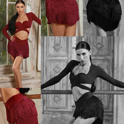 Fringe Dance Skirt - Multicolor Tassel Skirts with Built-in Shorts for Latin Dance ZYMOZYM
