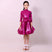 Purple / S - Ballroom and Latin Dance Dresses for Girls - High Neck, Mid-Sleeves, Back Zipper and Flowing Skirt