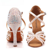 mesh peep toe salsa dance shoes