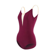 Adult Women's Gymnastics Leotard Ballet Camisole V-Neck Training Suit with Removable Pads BAT2901 - DancerInn