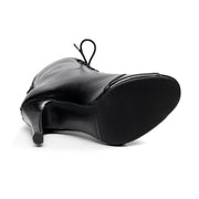 Black High Heel Peep Toe Shoes Dancing Sandals for Latin, Ballroom, Salsa, Jazz Dance & Party DancerInn