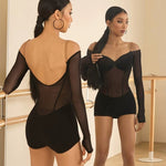 black bodysuit for dance with support cups - 38368682868919 - 38368682868919