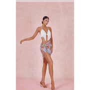 Women's Split Fringe Latin Dance Skirt with Handcrafted Round Waist Ring and 3D Mermaid Cut - DancerInn