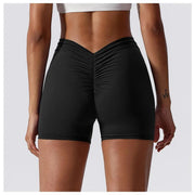 High Waist V-Back Scrunch Butt Yoga Shorts for Women Gym Cycling Fitness Activewear Tights - DancerInn