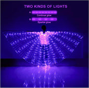 Multicolor LED Lights Belly Dance Isis Wings with Telescopic Sticks for Adults and Children - DancerInn