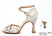 Silver-Suede Sole-6cm Heel / US 4.5/EU 34 - Shoes for Dancing Women - Rhinestone Suede Sole Mid High Heel Shoes Latina for Ballroom Jazz Bachata