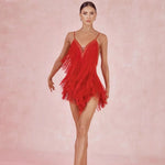 Fringe Dress Dance Costume - Sleeveless Backless Latin Dresses with Fringe for Salsa Samba Tango Rumba - DancerInn   - 34357723922615 - 34357723922615