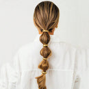 Elastico per capelli e coda di cavallo in metallo dorato - 4 pezzi di elastico per capelli semi-piegato con design minimalista - Semicerchio
