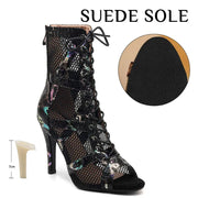 Leopard Print High Heel Sandals - Women's Dance Heels Shoes for Latin Jazz Tango Salsa Pole Dance DancerInn