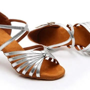 Latin Dancing Shoes for Women - Soft Suede Sole PU Upper Dance Heels for Ballroom Tango Salsa Bachata