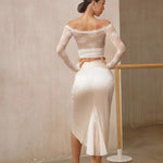 Midi Skirts Dance – Vintage Ruched Satin Latina Short Skirt for Salsa, Samba, Rumba Practice - DancerInn   - 34366298292407 - 34366298292407