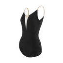Adult Ballet Leotard Gymnastics Ballet Leotard Suspender with Removable Pads for Training - Black / S