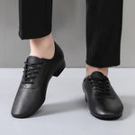 Ballroom Dance Shoes for Men - Leather Suede Sole Low Heel Dance Shoes for Latin Salsa & Tango Practice - DancerInn  - 32679598981303 - 32679598981303