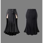 High Slit Skirt Black Latin Skirt Fringe Wrap Stretch Breathable - 30841749110967 - 30841749110967