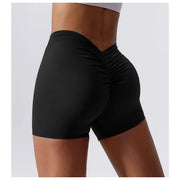 High Waist V-Back Scrunch Butt Yoga Shorts for Women Gym Cycling Fitness Activewear Tights - DancerInn